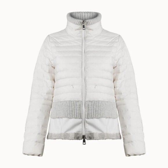 BRAND NEW Sosken Designer White Down Puffer Longline Fur Trim Jacket Coat XL XXL - Picture 6 of 14